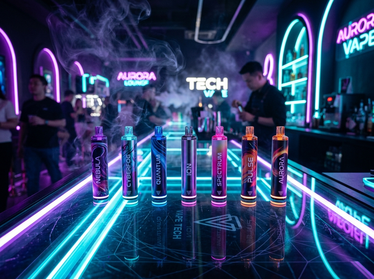 Disposable vape products selection at HWY 6 Smoke